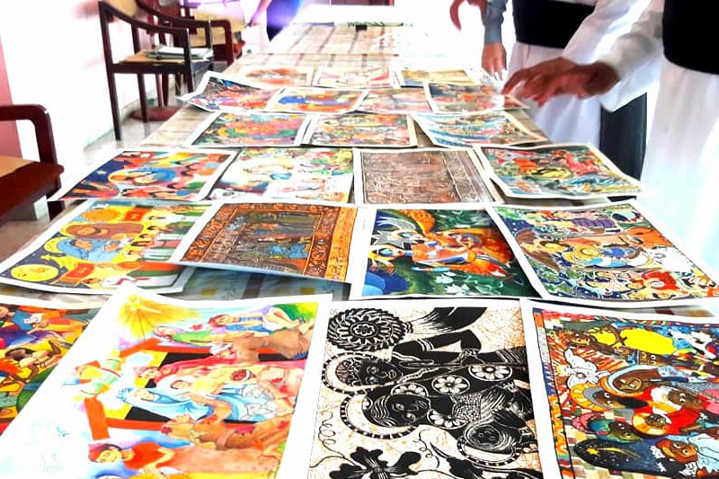 Selecting Winners of the Christmas Postage Stamp Art Competition 2020
